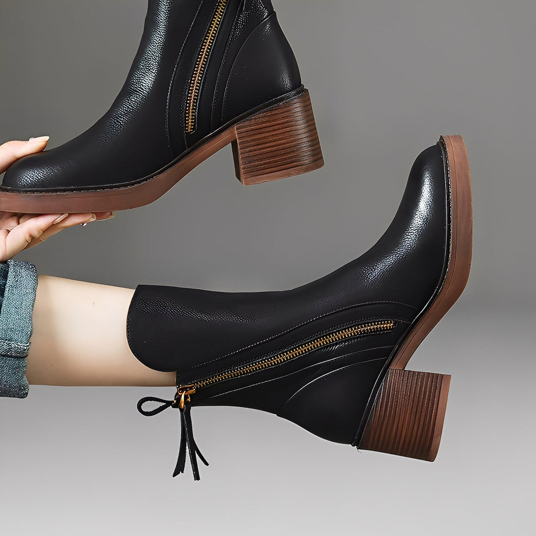 Pamella - Klassische Damen-Lederstiefel