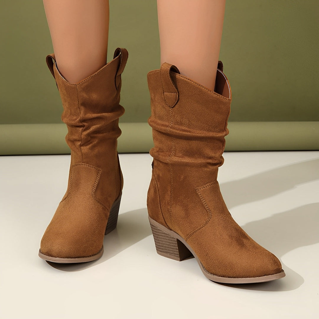 Annora - Klassische zerknitterte Damenstiefel