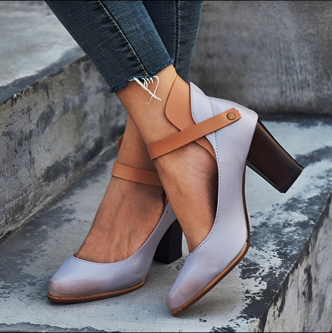 Irene - Modische Sandalen mit blockigem Absatz für Damen