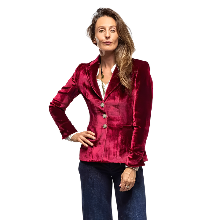 Martha - Klassischer Damenblazer mit Samtkragen