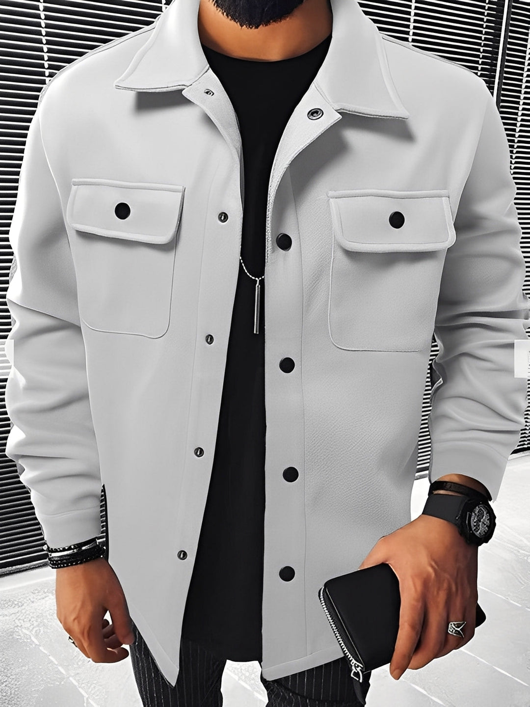 Clinton - Herrenjacke mit trendigem Kragen und Taschen