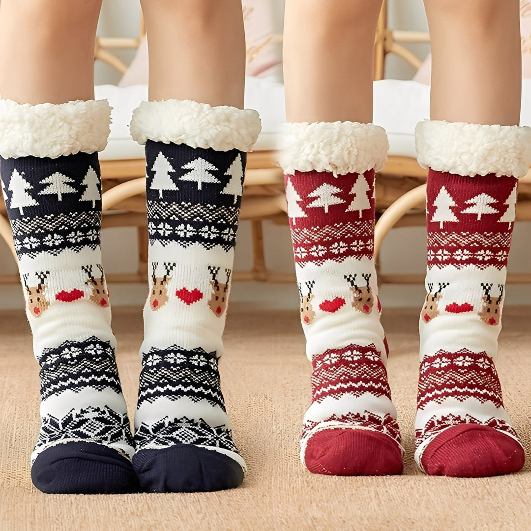 Kassia - Warme Weihnachts-Fußsocken für Damen
