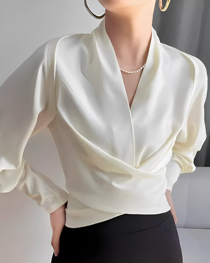 Annora - Elegante langärmelige Satinbluse für Damen