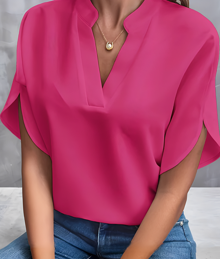 Chantelle - Einfache Damenbluse mit V-Schnitt
