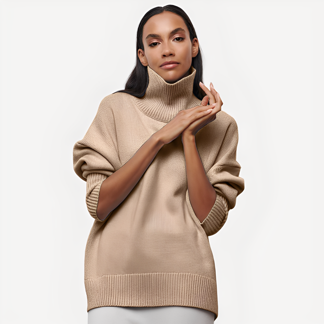 Margery - Damenpullover mit lockerem Schnitt und hohem Kragen