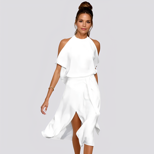 Deborah - Stilvolles langes Kleid mit Schulterdetails für Damen