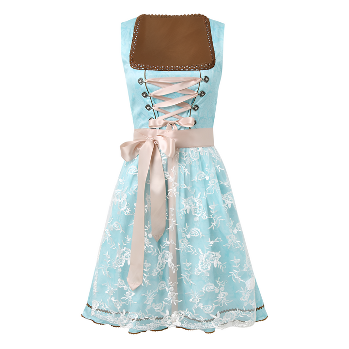 Zella - Oktoberfest-Kleid mit Schnürung und Muster für Frauen