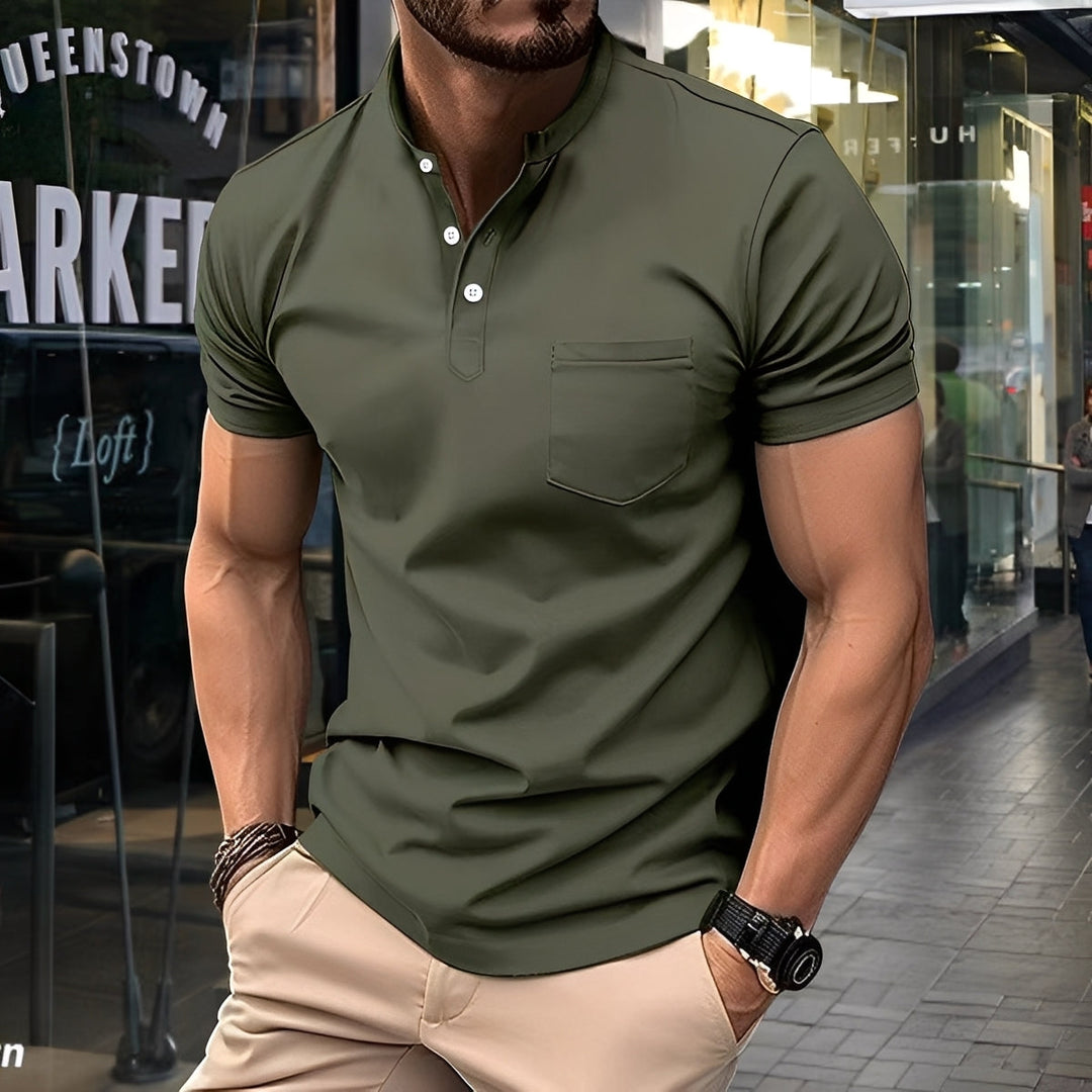Darwin - Bequemes, leichtes Herren-Poloshirt mit halbem Kragen