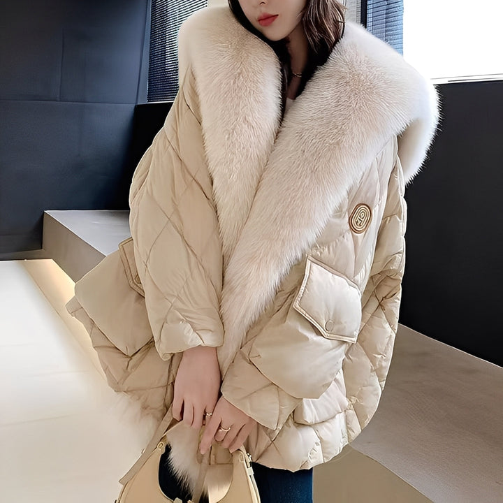 Marjorie - Modische Daunenjacke mit Pelzkragen für Damen