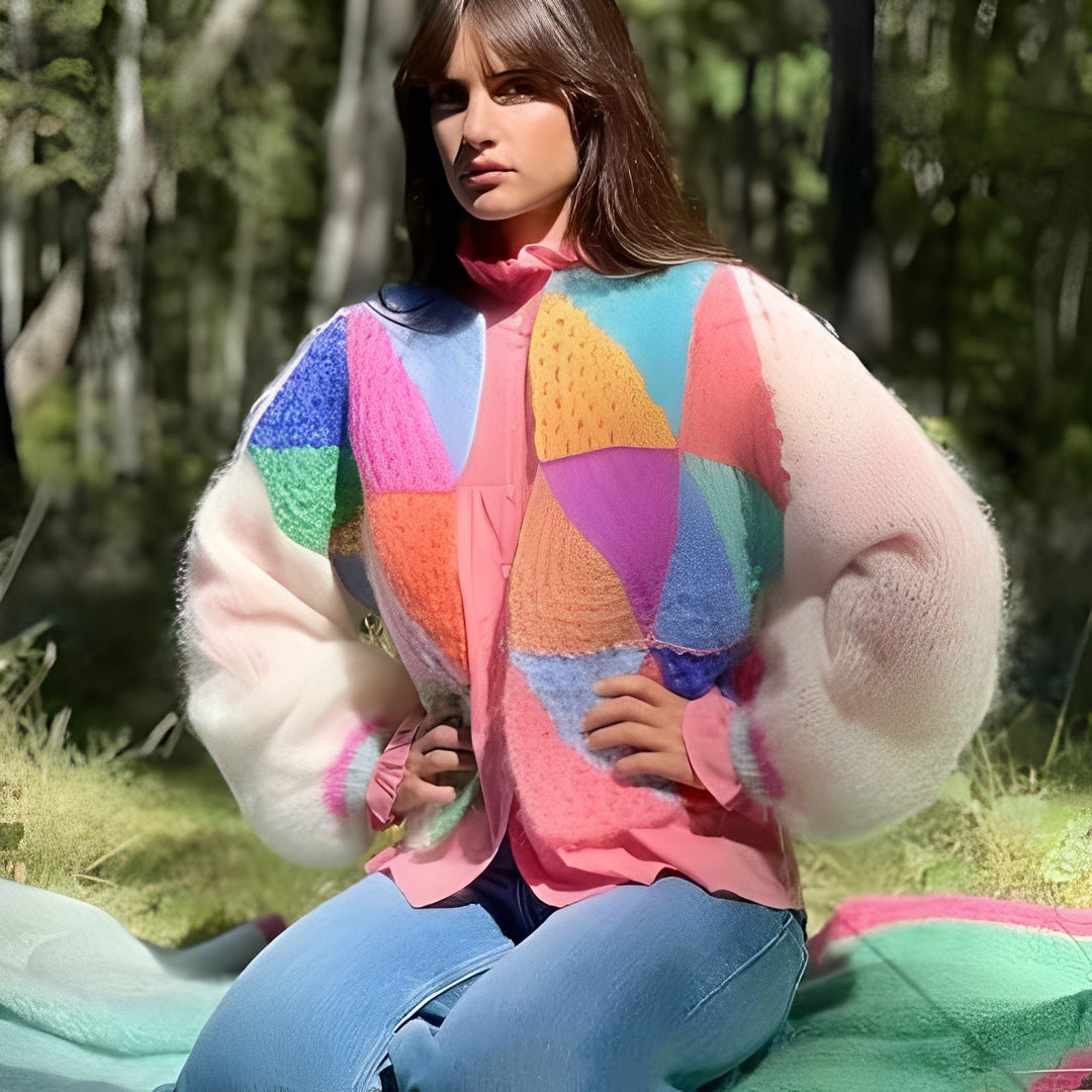 Luna - Warmer Damenpullover mit Farbunterschied
