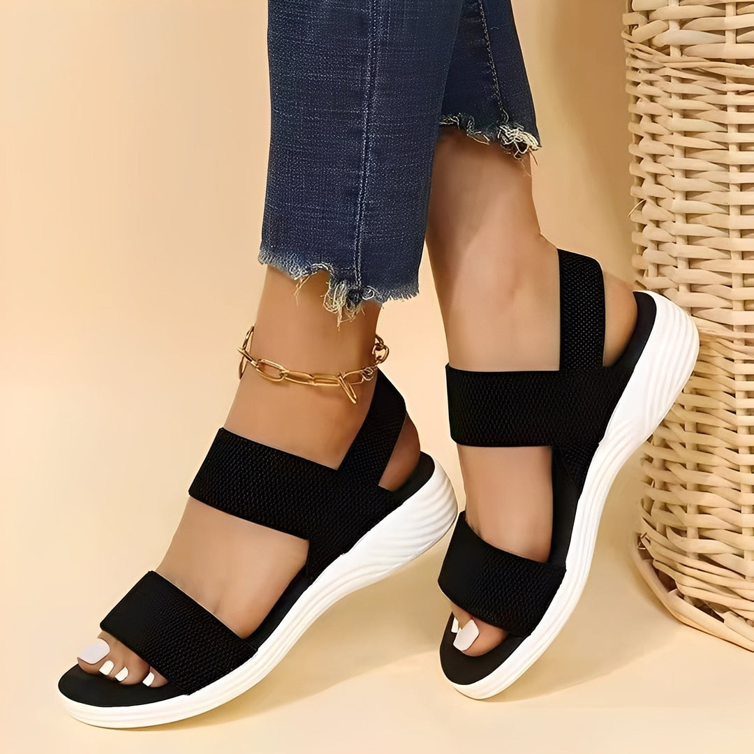 Jessika - Bequeme flache Damen-Sandalen aus Flyknit