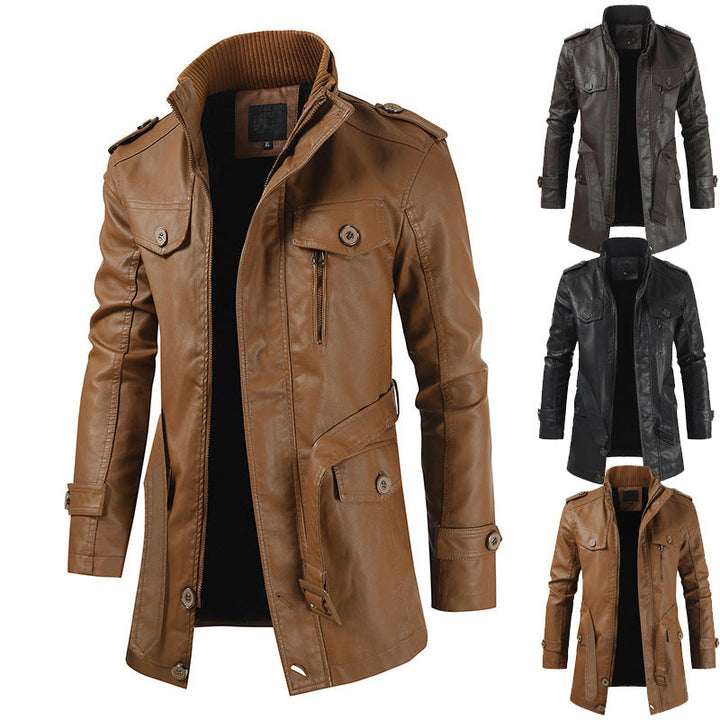 Howard - Retro-Leder-Trenchcoat für Herren