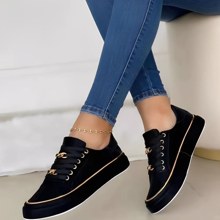 Deziree - Trendige Damenschuhe mit Plattform und Ketten