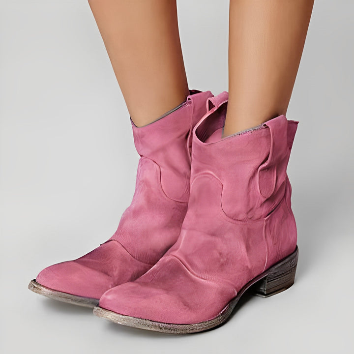Adaline - Retro-Cowboy-Boots mit flachem Absatz für Damen