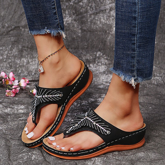 Roxanne - Trendige Flip-Flop-Sandalen mit Strass für Damen