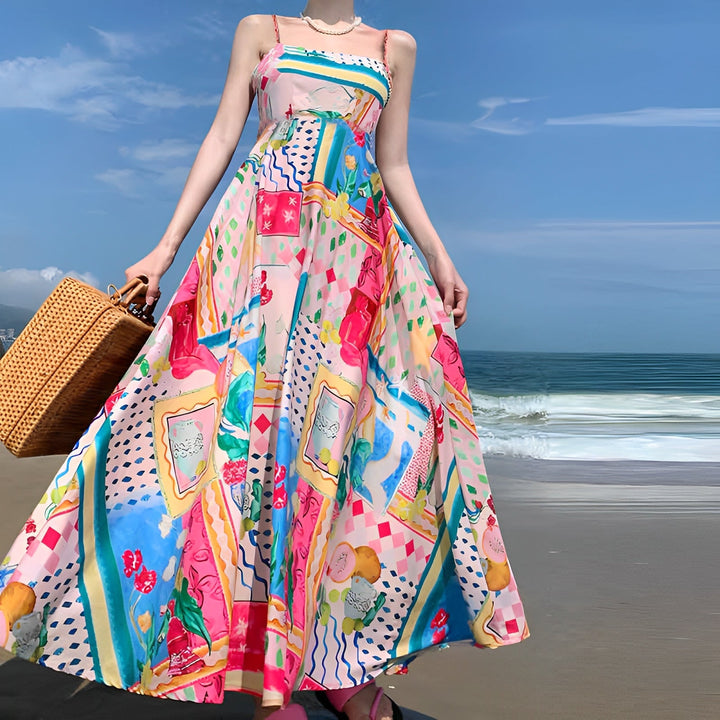 Zinnia - Farbiges Sommerkleid mit hoher Taille für Damen