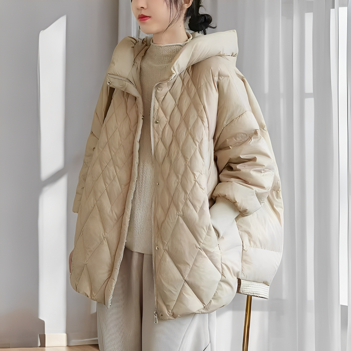 Abigail - Gemütlicher Wintermantel für Damen mit Daunen und Reißverschluss