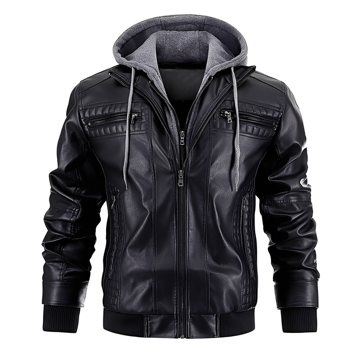 Everard - Klassische Herren-Motorradjacke mit Kapuze