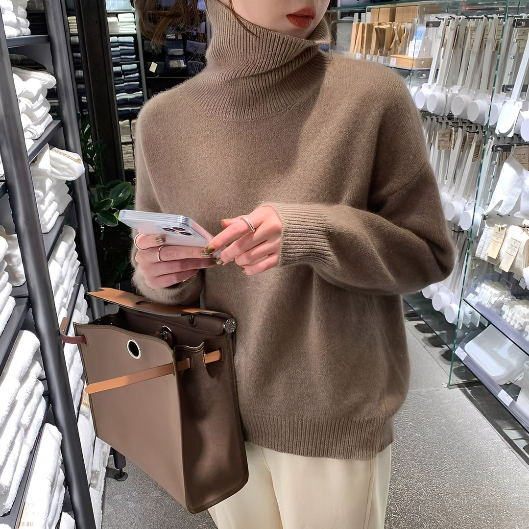 Natalia - Eleganter Damen-Kaschmir-Rollkragenpullover