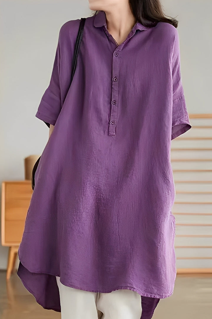 Krystina - Weites Leinenhemdkleid für Damen