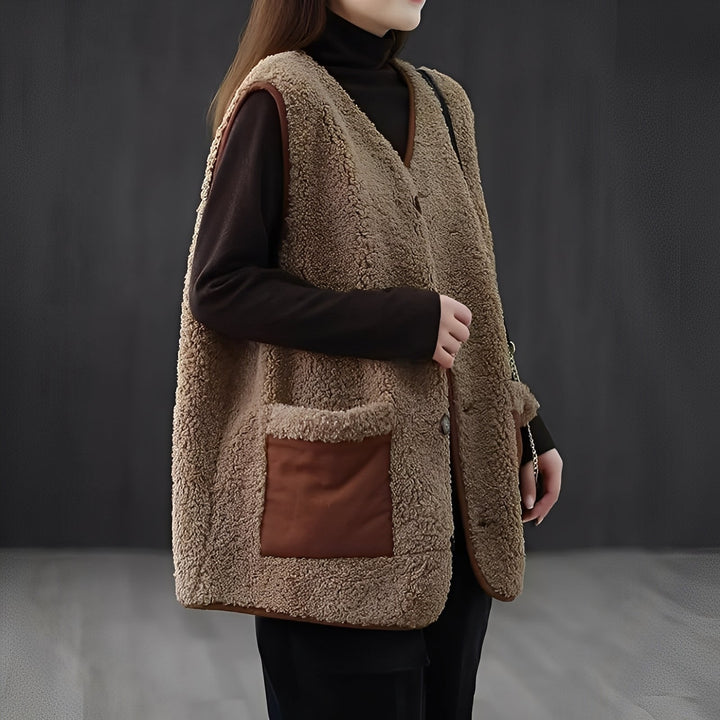 Emerie - Bequeme, warme Weste mit Taschen für Damen