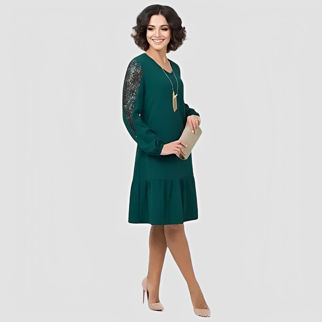 Colette – Midi-Kleid für Frauen mit langen Ärmeln