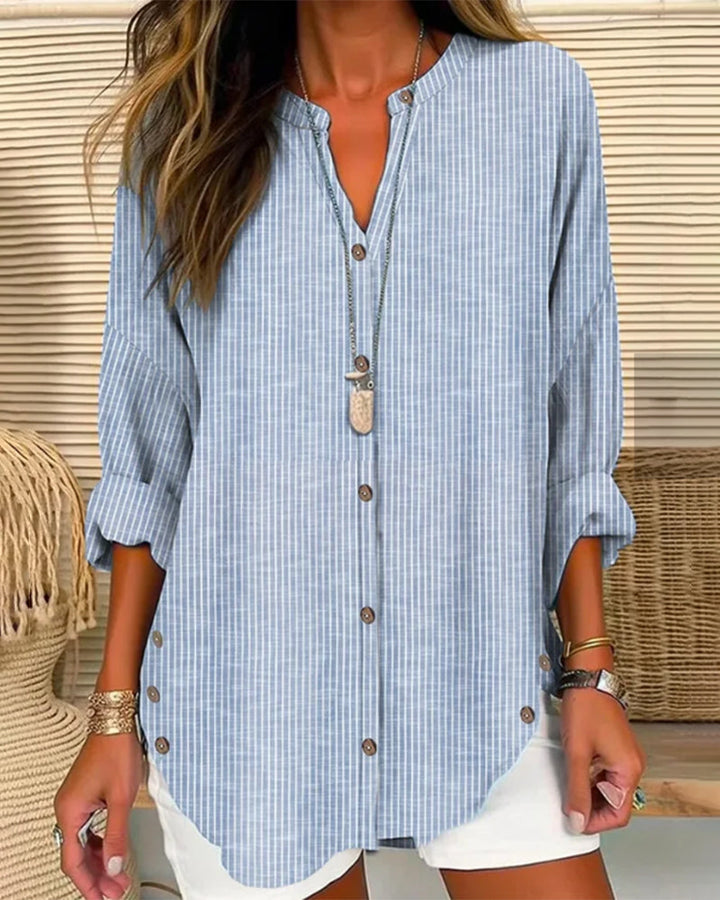 Alexa - Gestreiftes V-Ausschnitt Essential Top