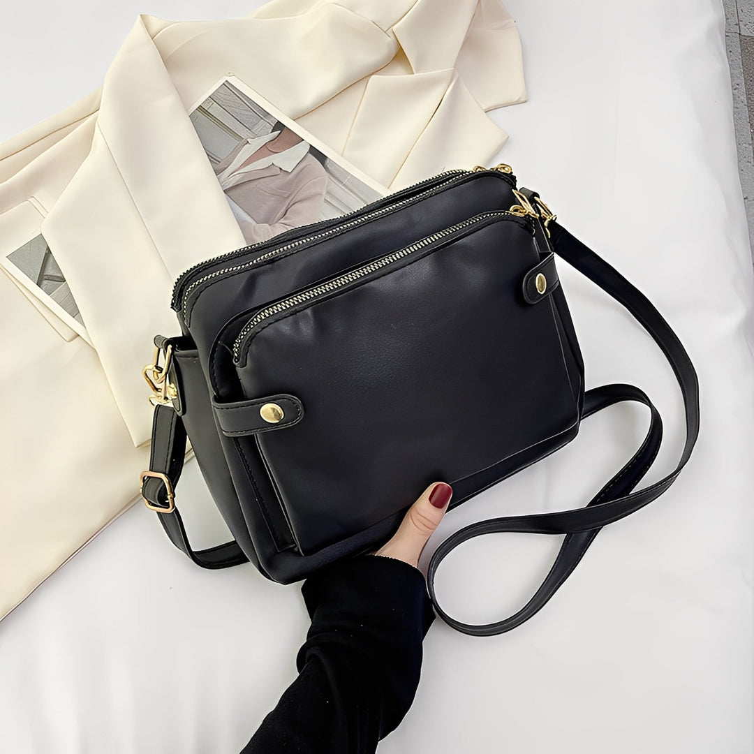 Michaela - Klassische Lederschultertasche für Damen