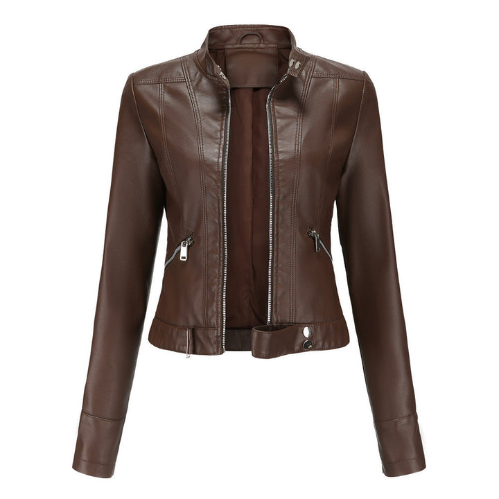 Madeline - Modische Damenjacke aus Leder mit Kragen