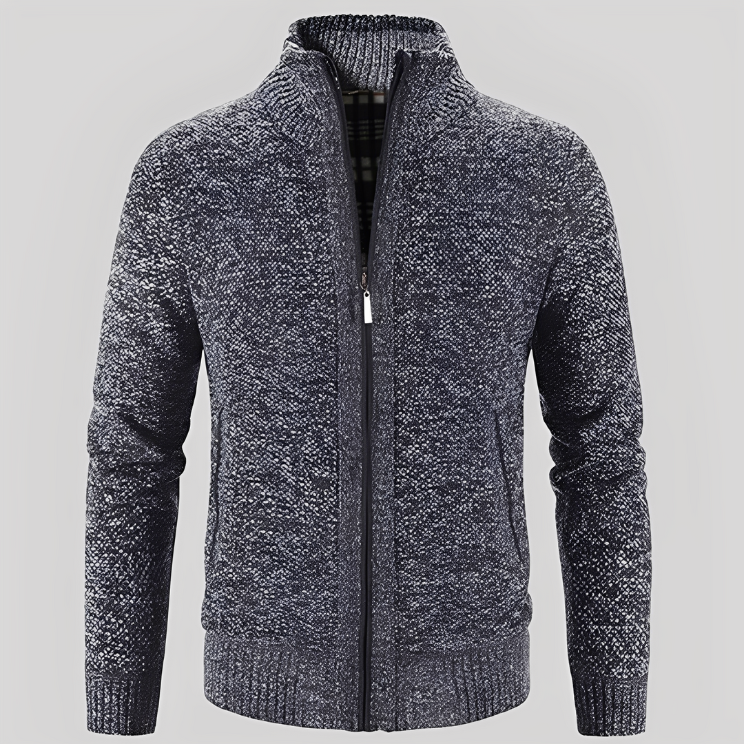 Kelvin - Einfache Herren-Strickjacke mit Reißverschluss
