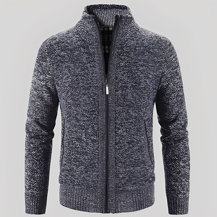 Kelvin - Einfache Herren-Strickjacke mit Reißverschluss