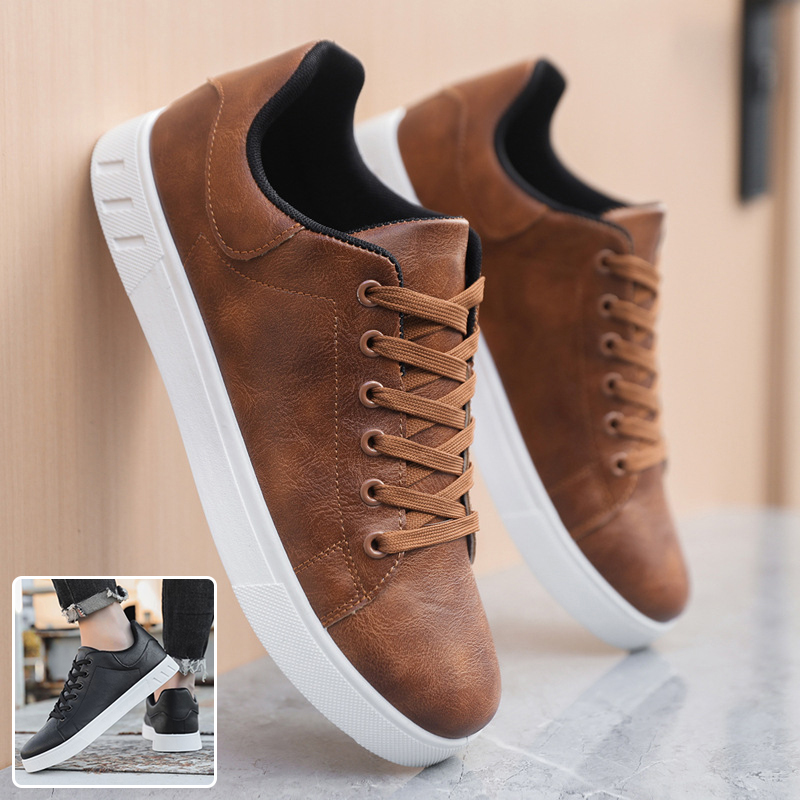 Randall - Stylische, flache Herrenschuhe aus Leder
