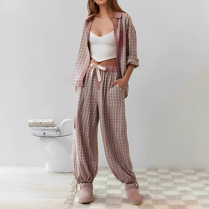Elenora - Bequemes, lässiges Schlafanzug-Set für Damen, zweiteilig