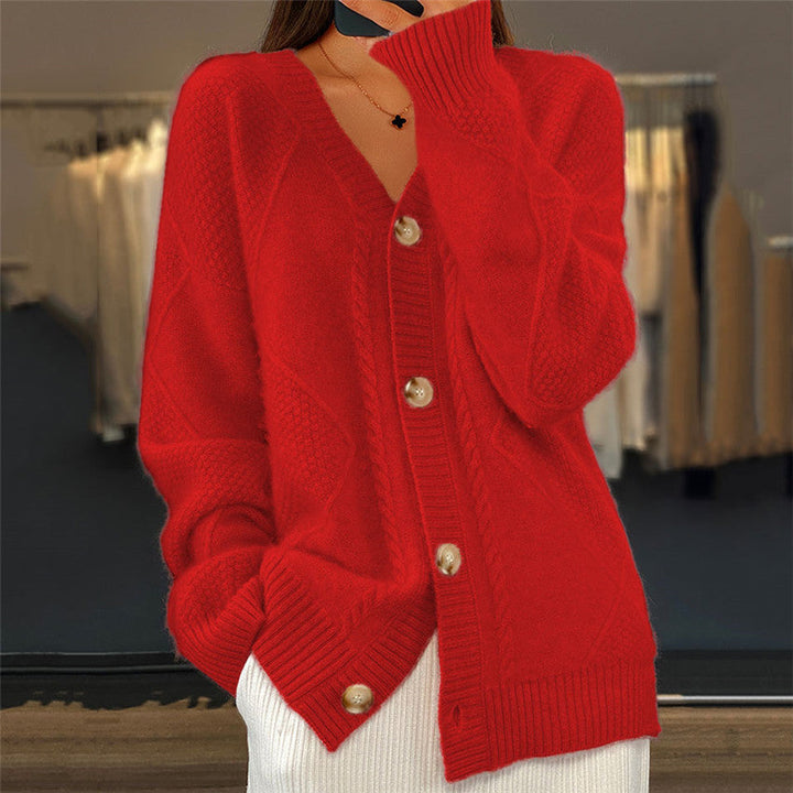 Jocelin - Gestrickte Jacke mit Brokatmuster für Damen