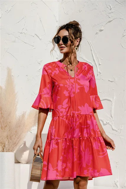 Fatima - Elegantes Sommerkleid mit Tiefer Taille