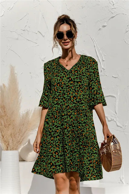 Fatima - Elegantes Sommerkleid mit Tiefer Taille