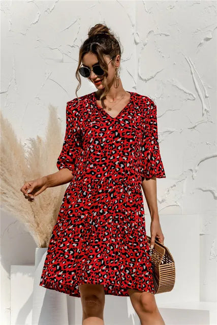 Fatima - Elegantes Sommerkleid mit Tiefer Taille