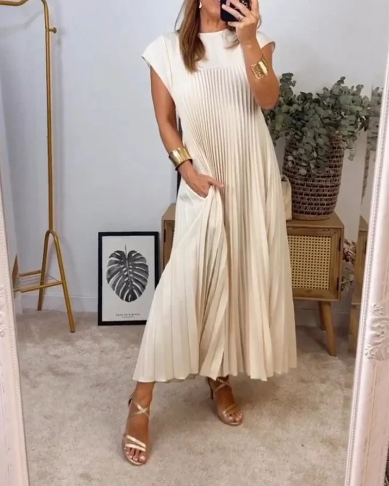 Gillian - Elegantes Einfarbiges Maxi Kleid
