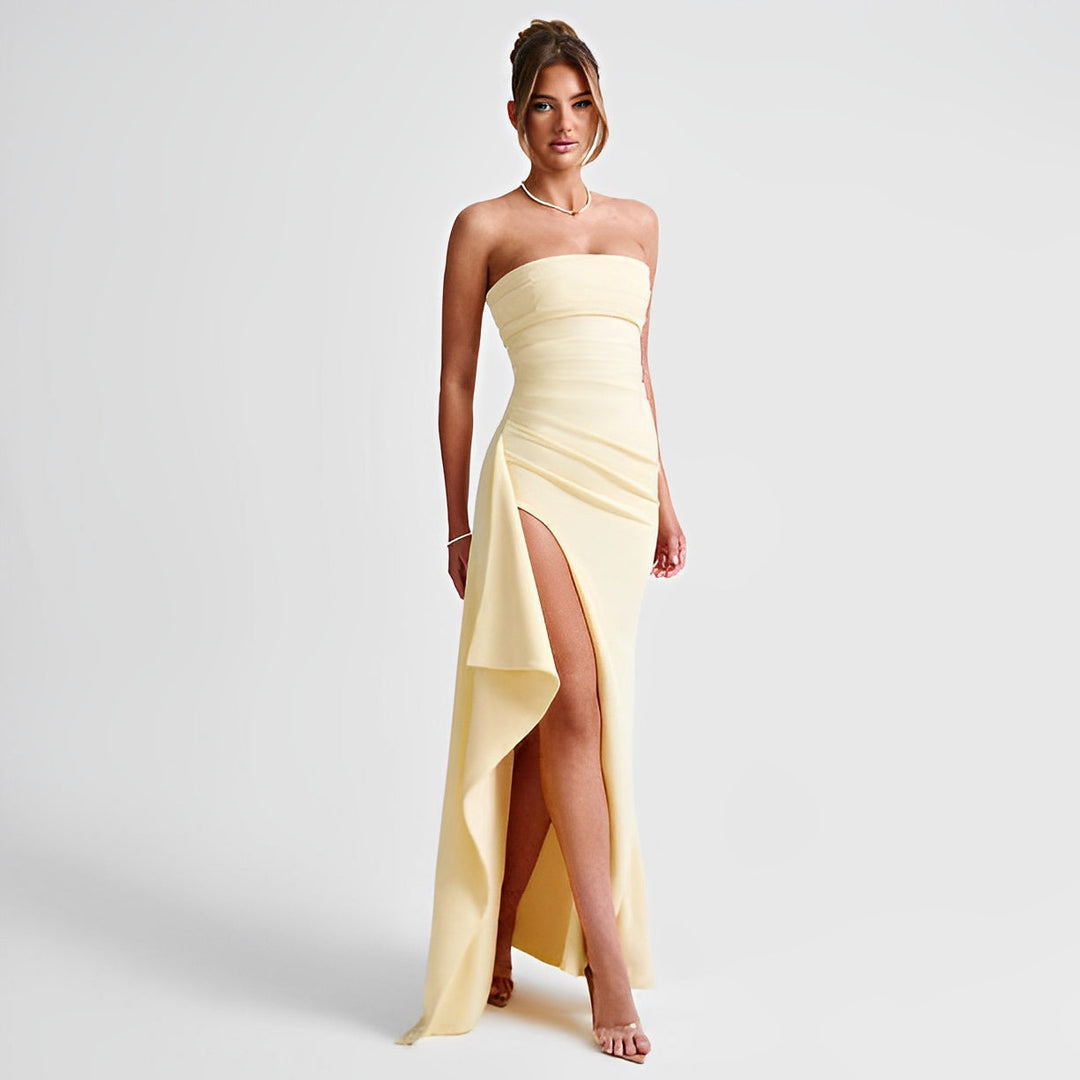 Camille - Elegantes trägerloses langes Frauenkleid