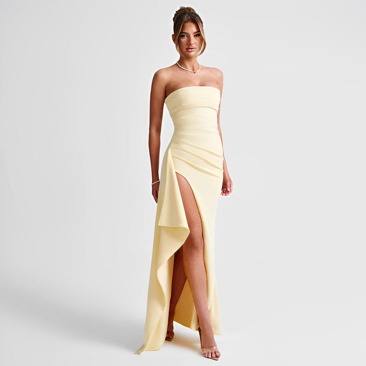 Camille - Elegantes trägerloses langes Frauenkleid