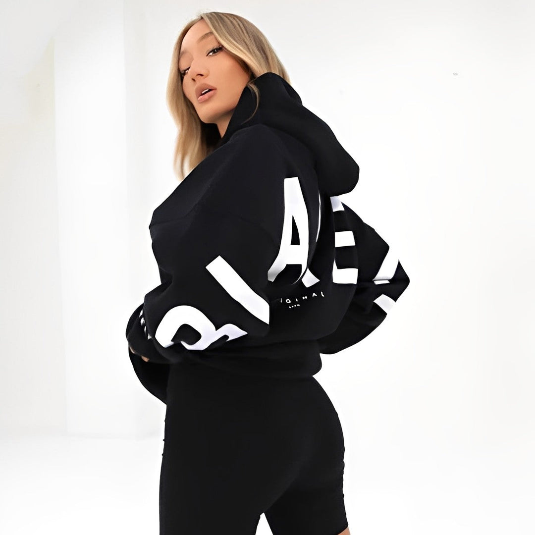 Amanda - Warme Kapuzenjacke mit trendigem Muster für Damen