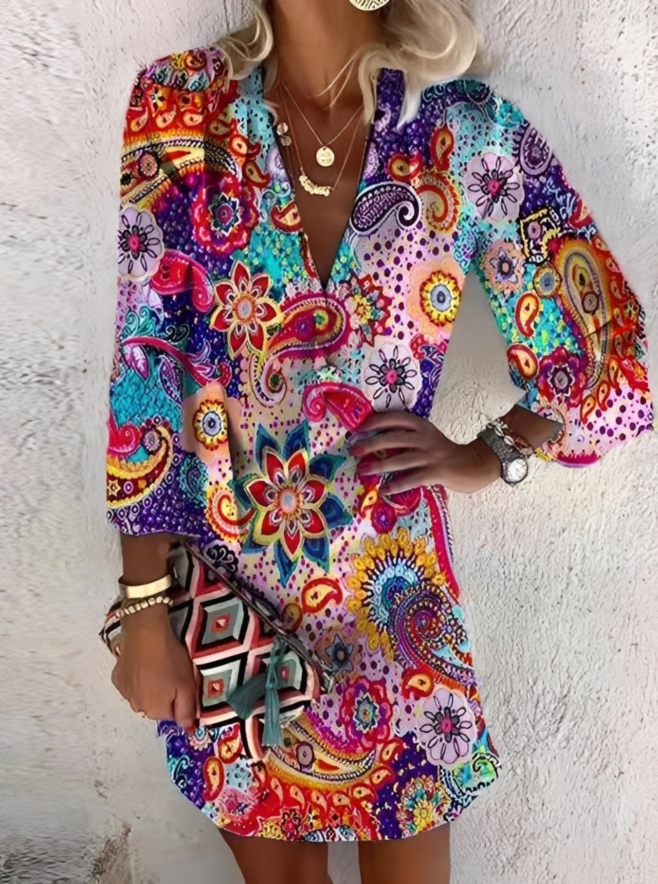 Shania - Stilvolles Boho-Minikleid für Damen