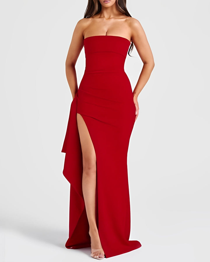 Aubree - Elegantes, rückenfreies Damenkleid mit Schlitz