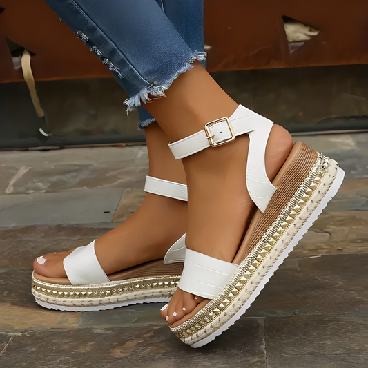 Evangelle - Damen-Sandalen mit Sommer-Knöchelband