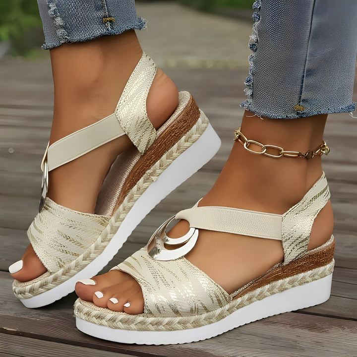 Mellony - Trendige Damensandalen mit Keilabsatz