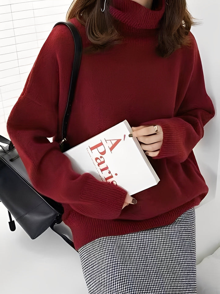 Adrienne - Schicker, locker geschnittener Kaschmir-Rollkragenpullover