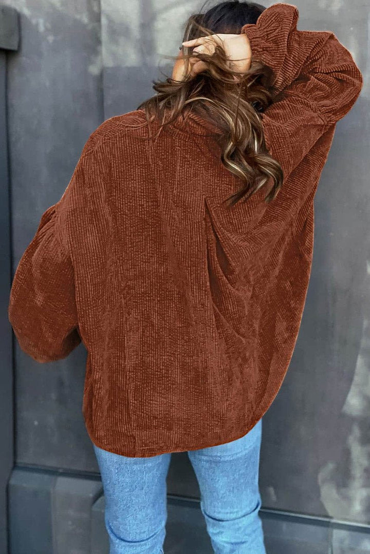 Mai - Cord Bluse mit Puffärmeln Damenmode