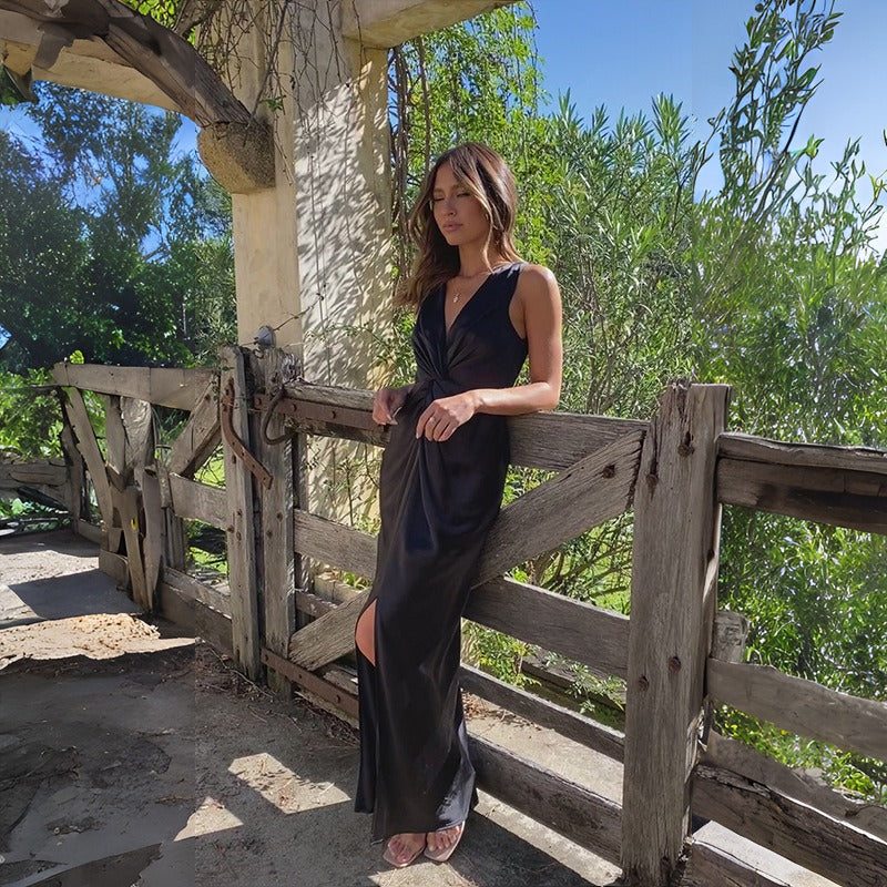 Elaine - Elegantes ärmelloses Abendkleid mit offenem Rücken