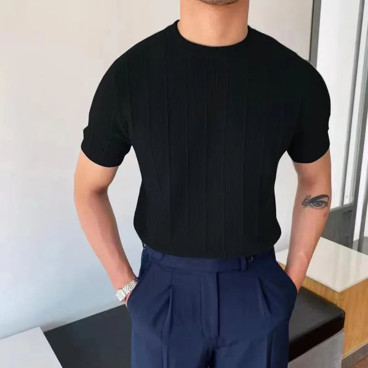 Sokka - Geripptes, legeres T-Shirt für Herren