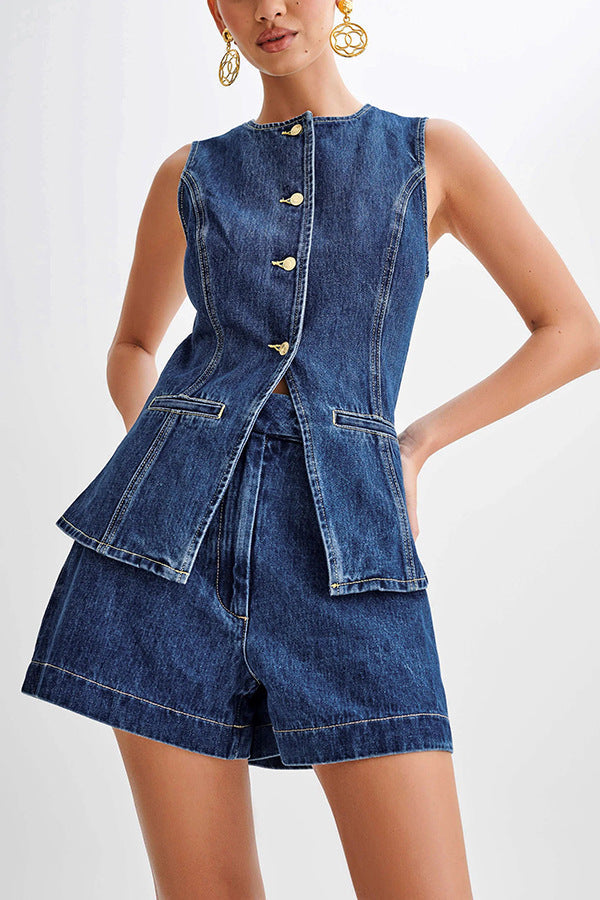 DenimDream - Ärmelloses Top und Jeans Set